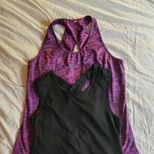 SHEIN Black and Purple Tank Tops